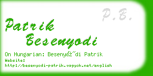 patrik besenyodi business card